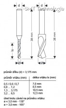 Vrták na DPS 400100 7001, karbid wolframu, ø0,7mm