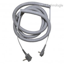 Spirálový uzemňovací kabel SCS, dvouvodičový, 6,0m, šedý, 2371R