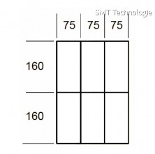 Vnitřní přihrádky do zásuvek MOD62, 6 přihrádek 75x160mm