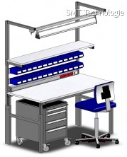 Pracovní stůl TPH lze zkombinovat s různými doplňky a vytvořit tak pracoviště splňující i ty nejnáro