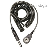 Spirálový uzemňovací kabel, 4mm/banánek, 2,0m, černý, 230155