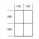 Vnitřní přihrádky do zásuvek MOD62, 4 přihrádky 116x160mm