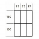 Vnitřní přihrádky do zásuvek MOD62, 6 přihrádek 75x160mm