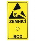  - Lepicí štítky - zemnicí bod s ESD symbolem, 36x21mm, 28ks/list