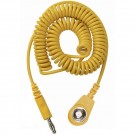 Desco Industries Inc. - Spirálový uzemňovací kabel, 10mm/banánek, 2,0m, žlutý, 230205