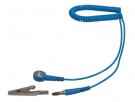 Spirálový uzemňovací kabel StaticTec, 10mm/banánek, 1,8m, modrý